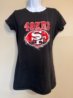 NFL Y2K San Francisco 49ers Fitted T-Shirt Women's XL Black Football